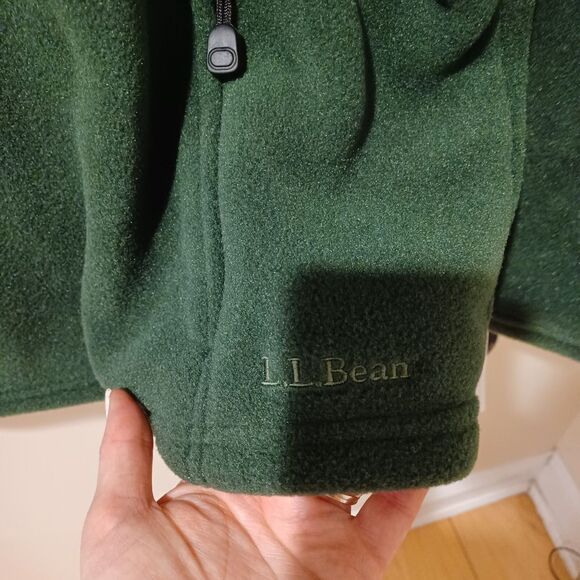 NWT L.L Bean Men's Vintage 1/4 Button Snap Fleece Pullover Spring Green XL Tall - Picture 5 of 9